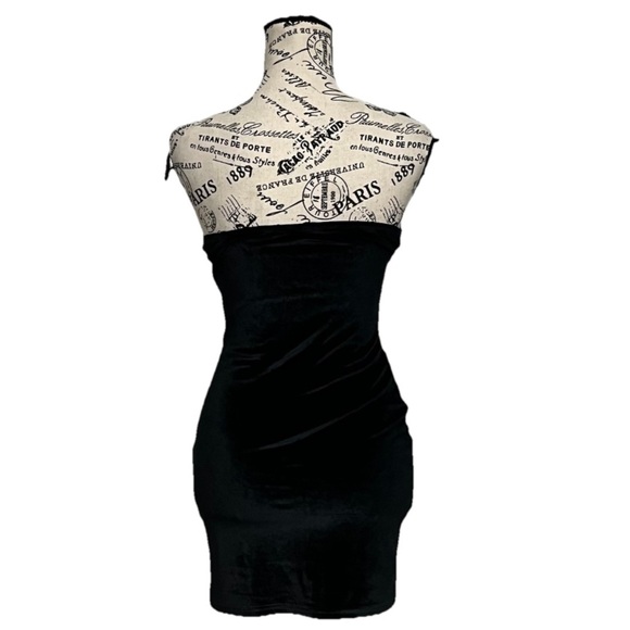 Urban Outfitters Diana Velvet HOCO Sweetheart Mini Dress Black Goth M Witch - Picture 6 of 11